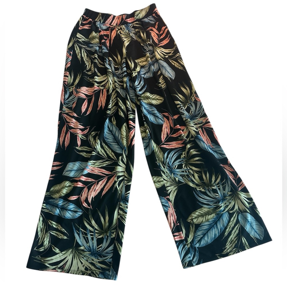Philosophy Colorful Tropical Palm Print Lightweight Flowy Wide Leg Pants Size XS